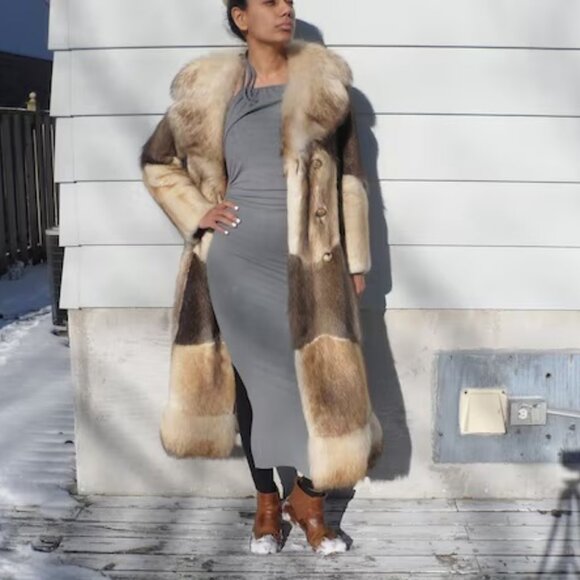 Fox + Muskrat + Mink Fur Coat - Picture 5 of 10